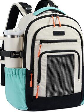 Laptop Backpack for Women with Large Cup Holder,15.6 Inch Work Computer Bag with